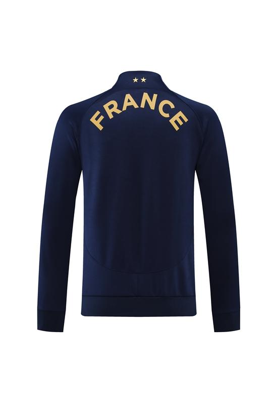 2022 France Navy Full Zipper Jacket+Long Pants