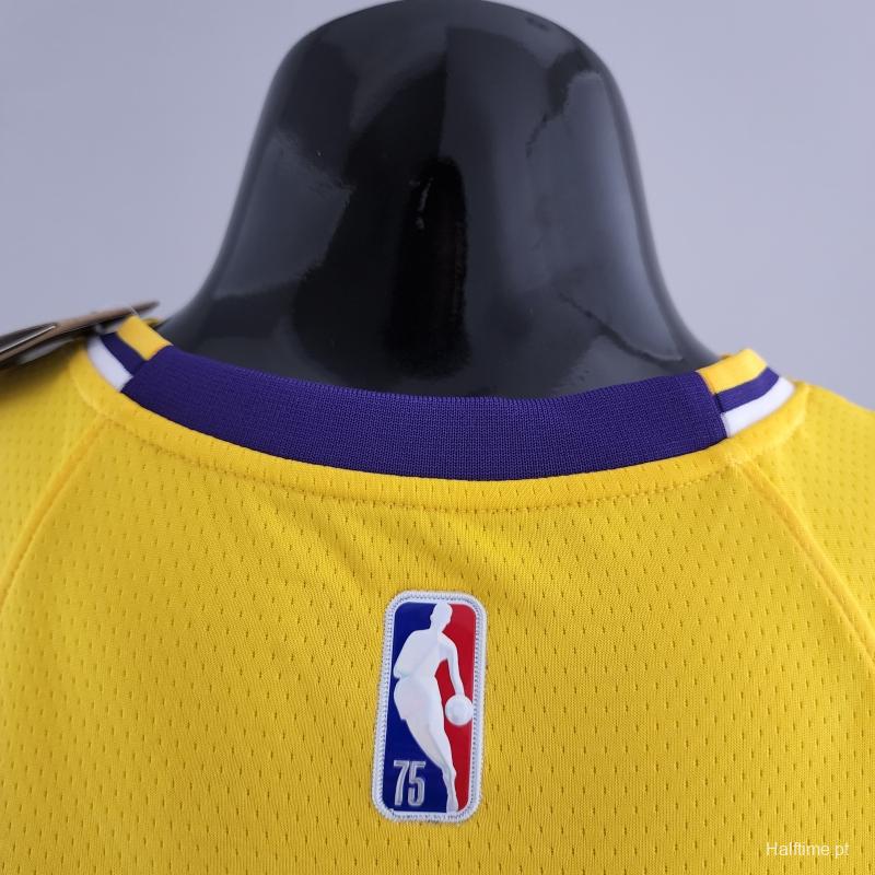 75th Anniversary TOSCANO #95 Los Angeles Lakers Yellow NBA Jersey