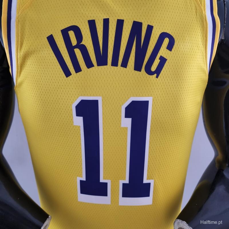 75th Anniversary IRVING #11 Los Angeles Lakers Yellow NBA Jersey