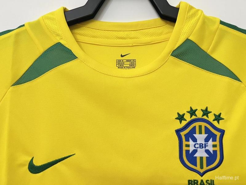 Retro 2002 Brazil Home Soccer Jersey