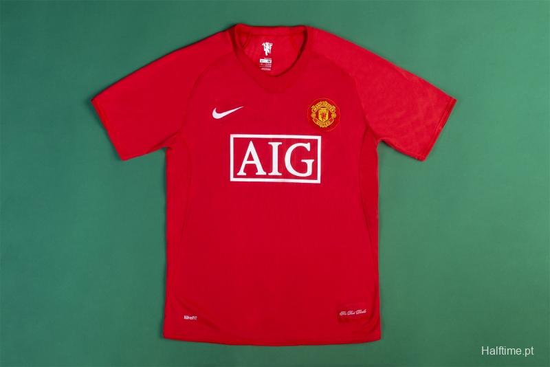 Retro 07/08 Manchester United Home Soccer Jersey