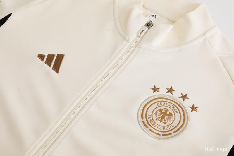 2022 Germany White Full Zipper Tracksuit