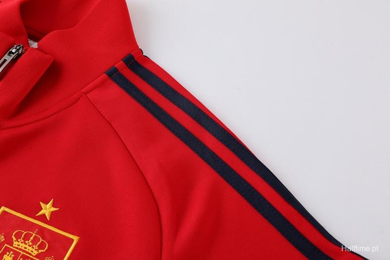 2022 Spain Red Full Zipper Tracksuit