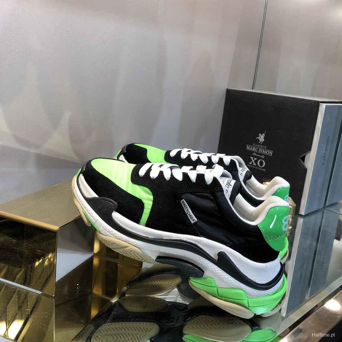 Men/Women Balenciaga Triple S 2.0 Sneaker Black/Green Item 6380340