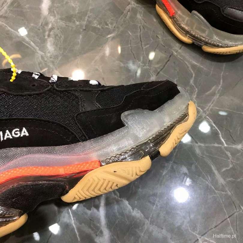 Men/Women Balenciaga Triple S MutiColor Clear Sole Black Sneaker Item 6380400