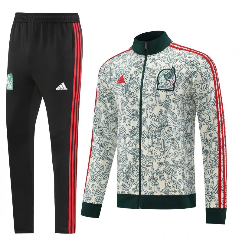 2022 Mexico Milk White Full Zipper Tracksuit