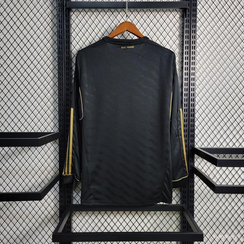 Retro Long Sleeve 2011/12 Real Madrid Away Black Jersey