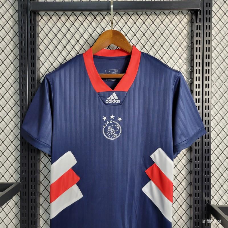 23-24 Ajax Icon Blue Jersey Embroidery Logo