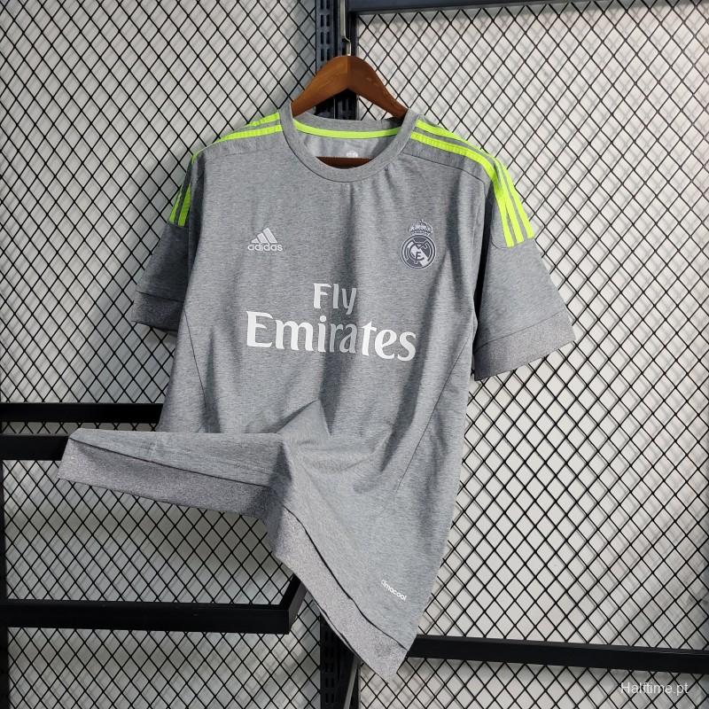 Retro 15/16 Real Madrid Away Grey Soccer Jersey