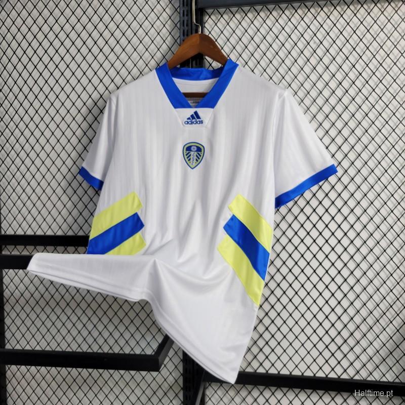 23-24 Leeds United White Icon Jersey with Embroidery logo