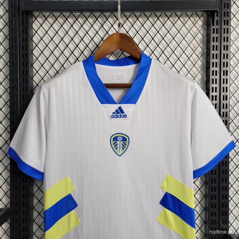 23-24 Leeds United White Icon Jersey with Embroidery logo