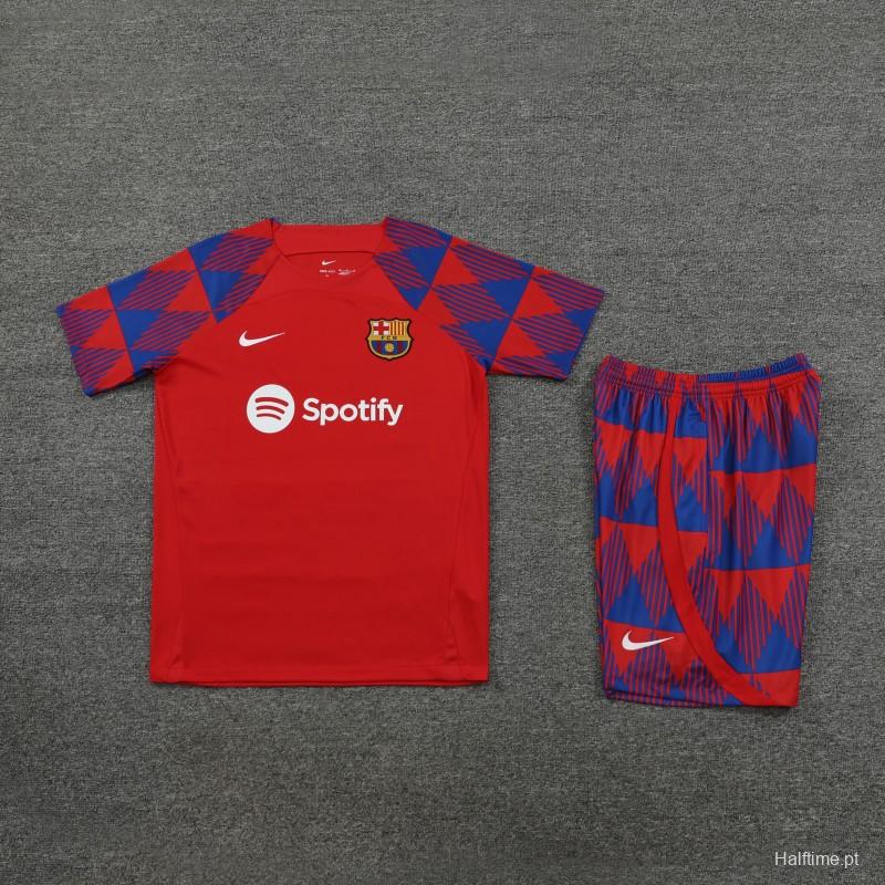 23-24  Barcelona Red Short Sleeve Jersey+Shorts