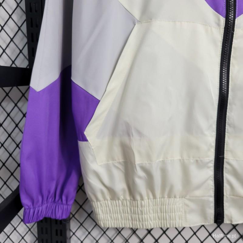 23-24 Arsenal White Purple Windbreaker