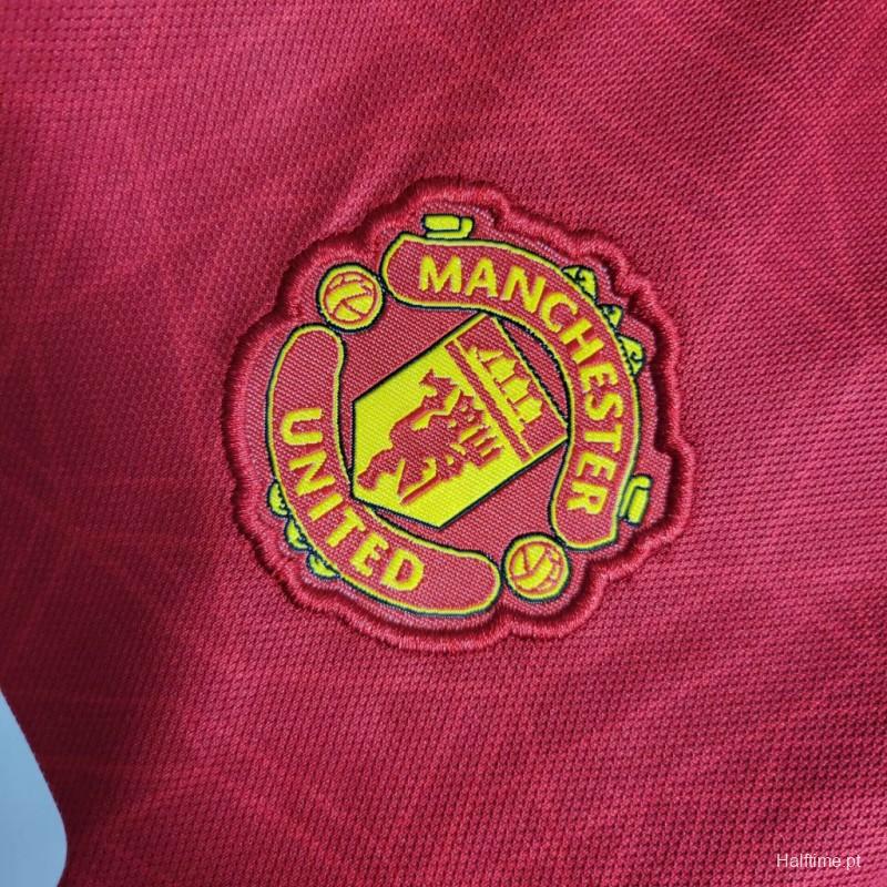 23-24 Kids Manchester United Home Long Sleeve Jersey