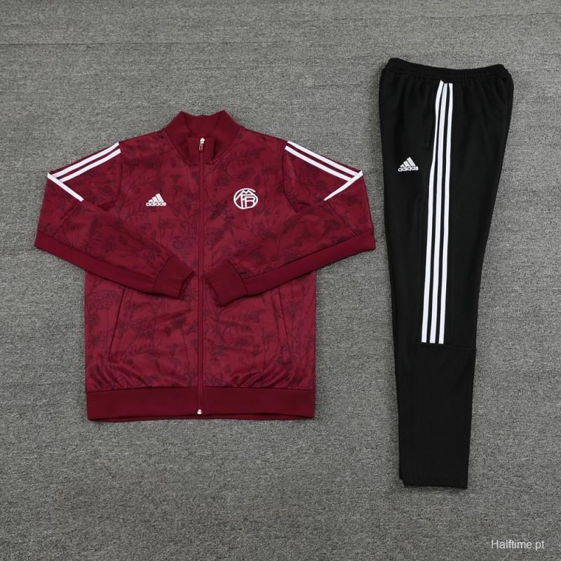 23/24 Bayern Munich Wine Full Zipper Jacket+Pants