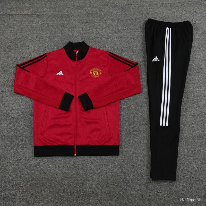 23/24 Manchester United Red Full Zipper Jacket+Pants