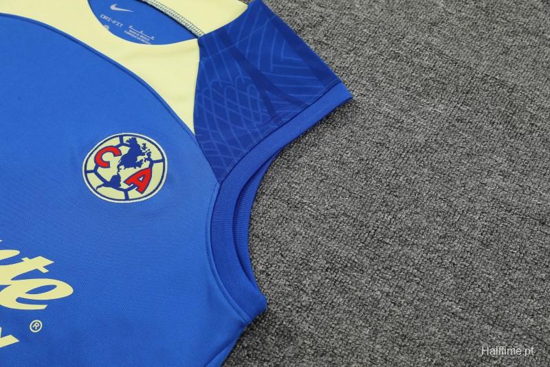 24/25 Club America Blue/Yellow Vest Jeresy+Shorts