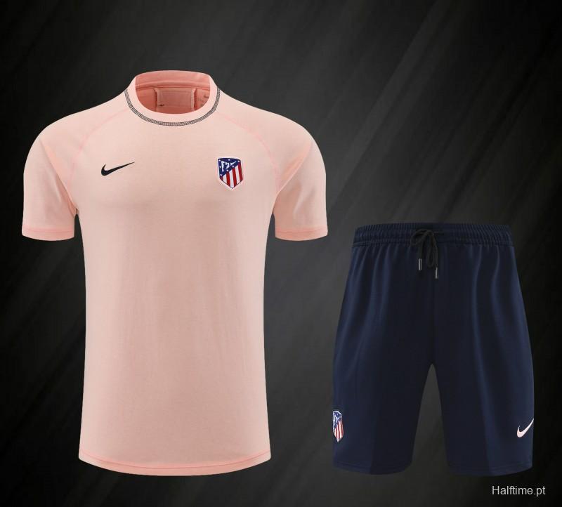 23/24 Atletico Madrid Pink Cotton Short Sleeve Jersey+Shorts