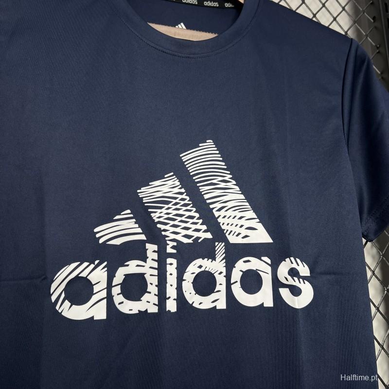 2024 Adidas  Royal Blue Cotton T-shirt #1033