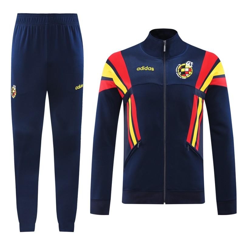 2024 Spain Navy Full Zipper Jacket +Long Pants