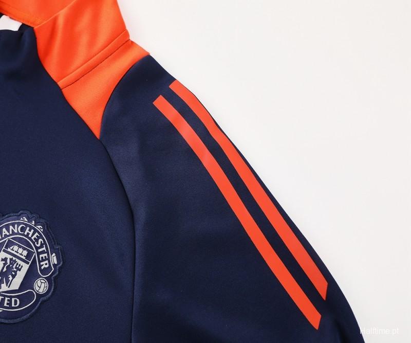 24/25 Manchester United Navy/Orange Full Zipper Jacket +Long Pants