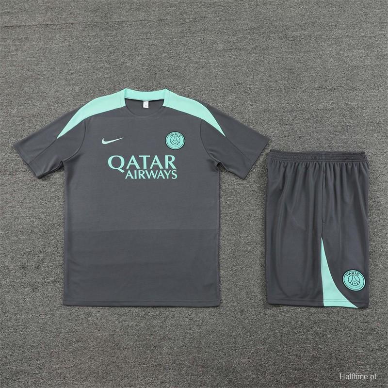 24/25 PSG Grey Short Sleeve Jersey+Shorts