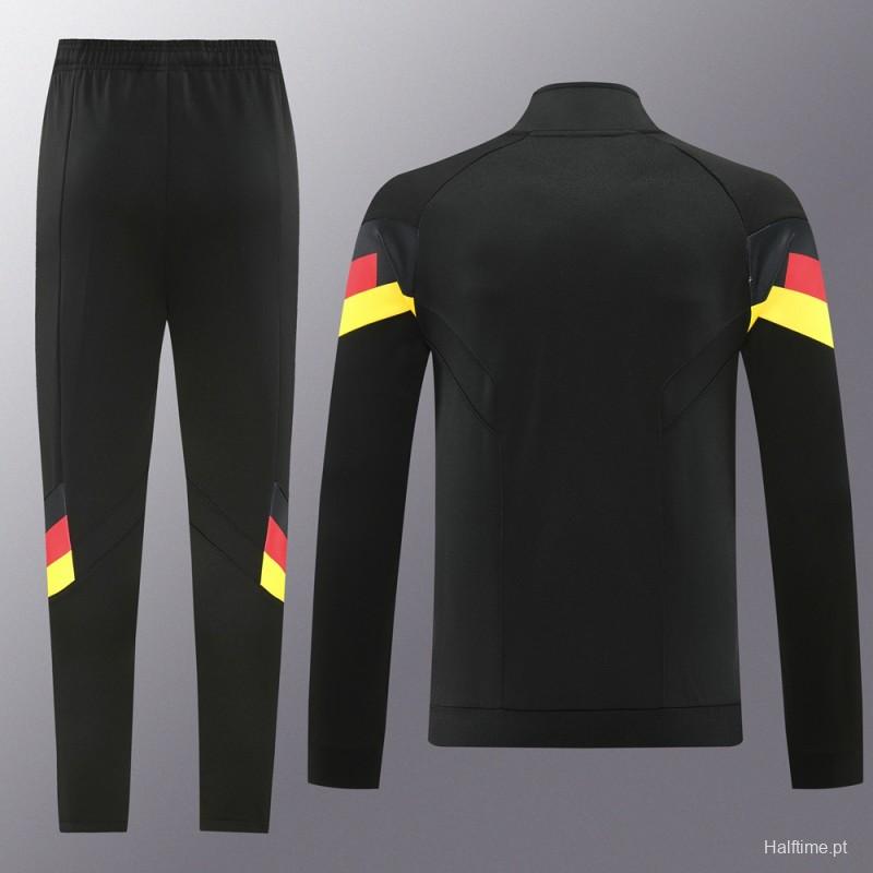 2024 Germany Black Full Zipper Jacket +Long Pants