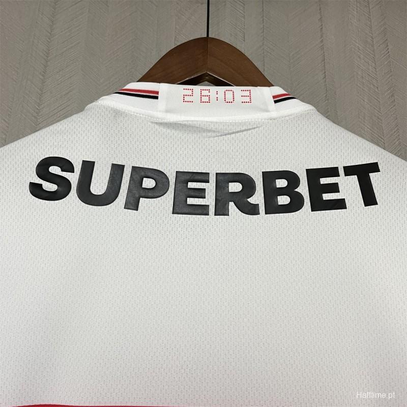 25/26 São Paulo Home Jersey With Chest Sponsor