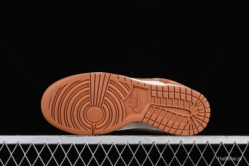 Nike SB Dunk Low LV Collaboration - Beige Brown Swoosh Anniversary High-End Custom Low-Top Casual Skate Shoes - XD6188-030