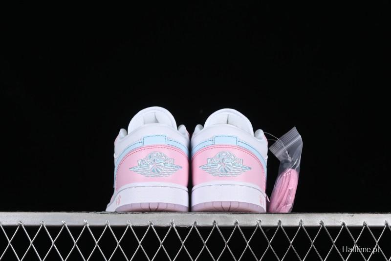 Nike Air Jordan 1 Low "White/Pink Foam/Glacier Blue" Casual Sneakers - HM3706-141