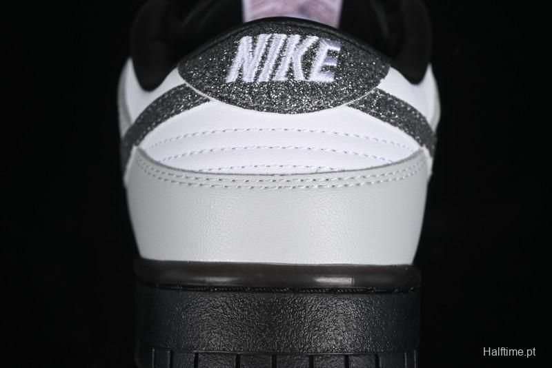 Nike Dunk Low "Glitter Swoosh" Light Silver SB Low-Top Casual Skate Shoes - HQ3462-191