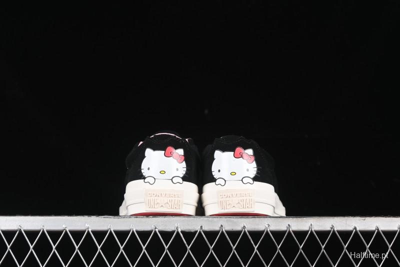 Converse One Star Hello Kitty Collaboration Low-Top Casual Sneakers with Embroidered Bow - 362940C