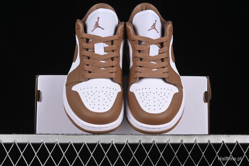Nike Air Jordan 1 Low AJ1 White Tan Low Top Casual Sneakers - DC0774-202