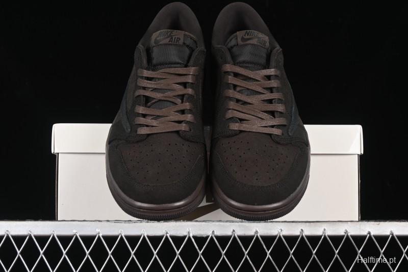 Nike Travis Scott x Air Jordan 1 Low OG AJ1 Collaboration Reverse Swoosh Sneakers - DM7866-202