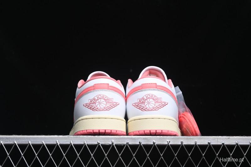 Nike Air Jordan 1 Low AJ1 White Pink Low-Top Casual Sneakers - DC0774-109