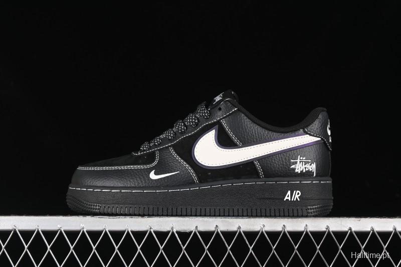 Nike Air Force 1 '07 Low Stussy Collaboration - Samurai Black Low-Top Casual Sneakers - XZ6188-969