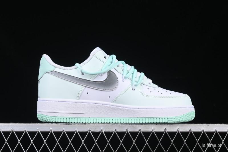 Nike Air Force 1 '07 Low Gold-Inlaid Jade Casual Sneakers with Strap - XV7981-476