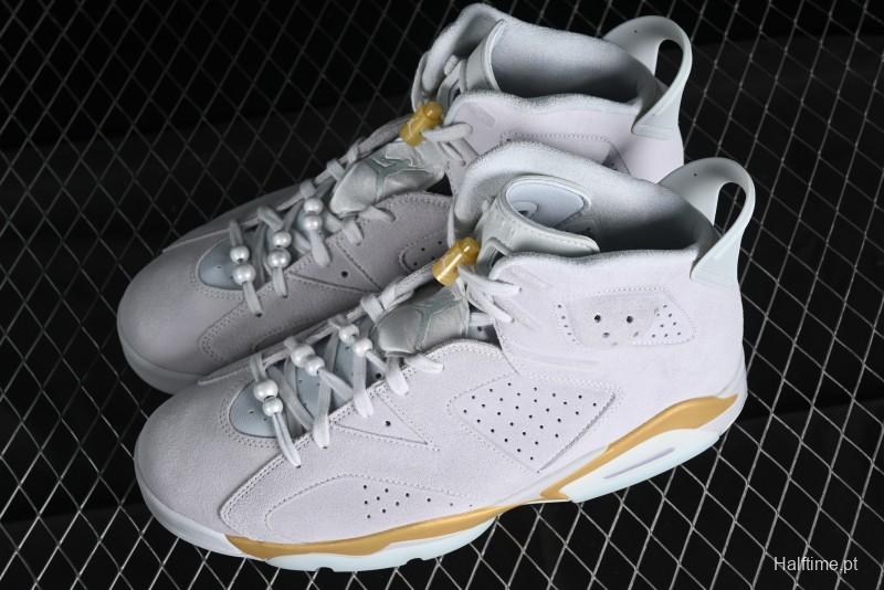 Nike Air Jordan 6 Retro Paris Olympics Sneakers with Metallic Gold Accents - DQ4914-074