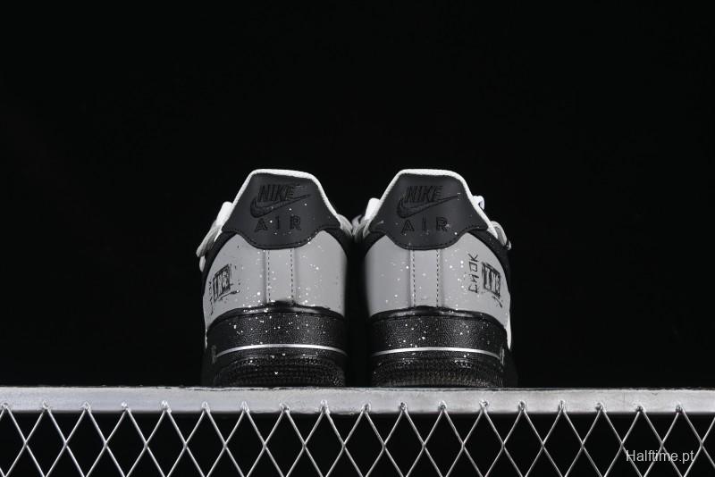 Nike Air Force 1'07 Low Star Graffiti Hand-Painted Casual Sneakers with Full-Length Air Cushion - XV7981-476