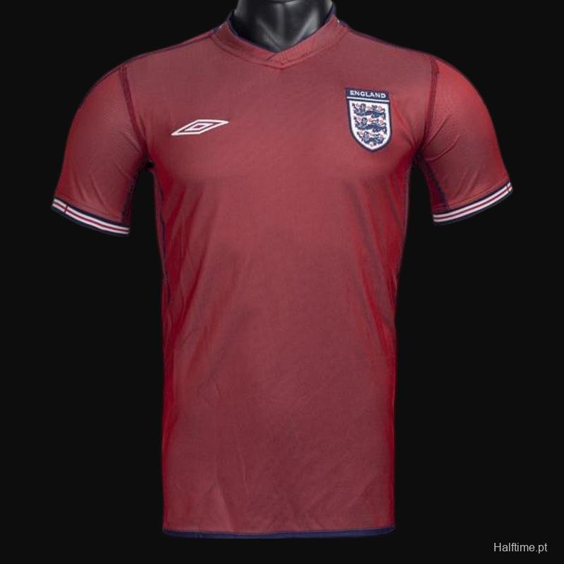 Retro 2002 England Away Reversible (Red/Navy) Soccer Jersey