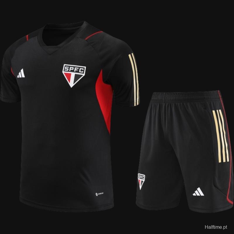 23-24 Sao Paulo Black Short Sleeve Jersey+Shorts