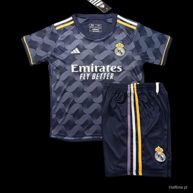 23/24 Kids Real Madrid Away Black Jersey