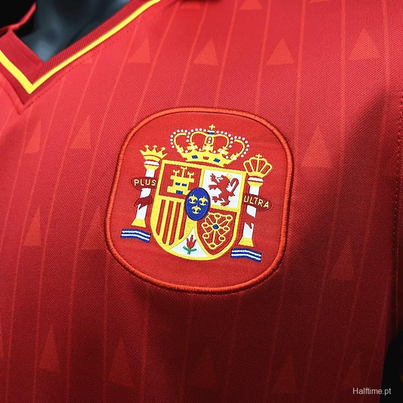 Retro 1988-91 Spain Home  Jersey