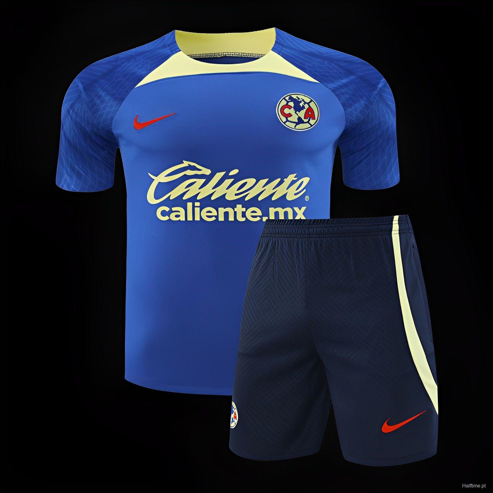 24/25 Club America Blue/Yellow Short Sleeve Jeresy+Shorts