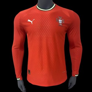 Player Version 2024 Portugal Home Long Sleeve Jersey